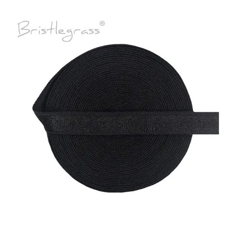 BRISTLEGRASS-banda de satén de LICRA negra de 5 yardas, 3/8 pulgadas, 10mm, cinta brillante no plegable sobre cinta elástica, sujetador, correa, vestido, adorno de encaje, costura DIY