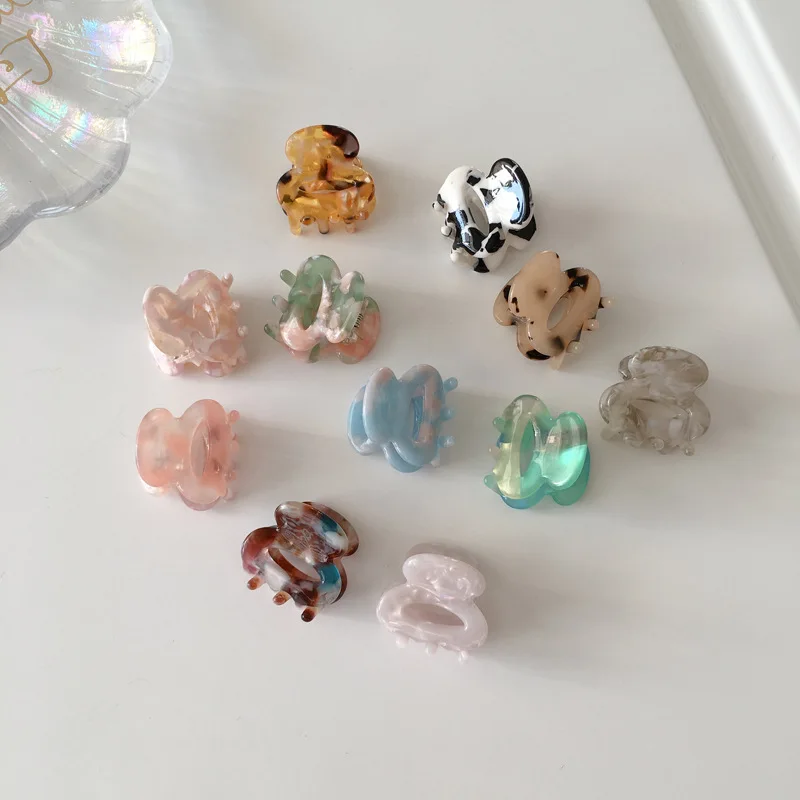 2024 Korea New Mini Small Hairpins Accessories Acrylic Hollow Out Lovely Crab Hair Claw Clips For Women Girls Fashion Headdress