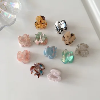 2024 Korea Nieuwe Mini Kleine Haarspelden Accessoires Acryl Hollow Out Mooie Krab Haar Klauw Clips Voor Vrouwen Meisjes Mode Hoofdtooi