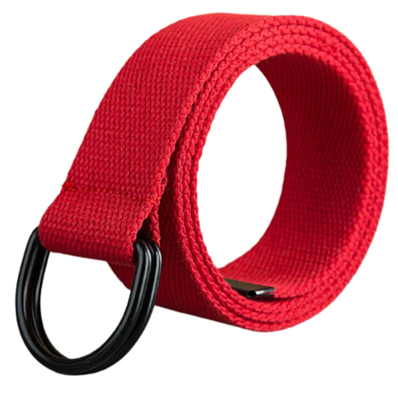 2024 WJCB01  Double D ring canvas   Belt men   cotton webbing STRAP 160cm    150 cm  Canvas Belts