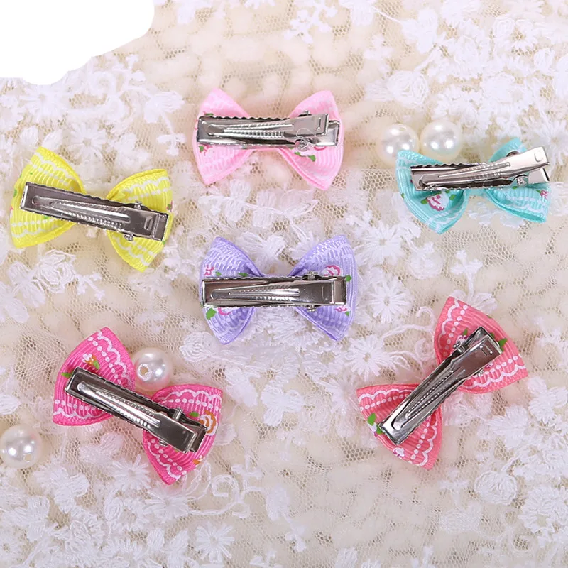 New Hairpin for Dogs Kitten Puppy Cute Cotton Bow Flower Barrette for Chihuahua Yorks Teddy Hiromi Hair Clips Pet Supplies