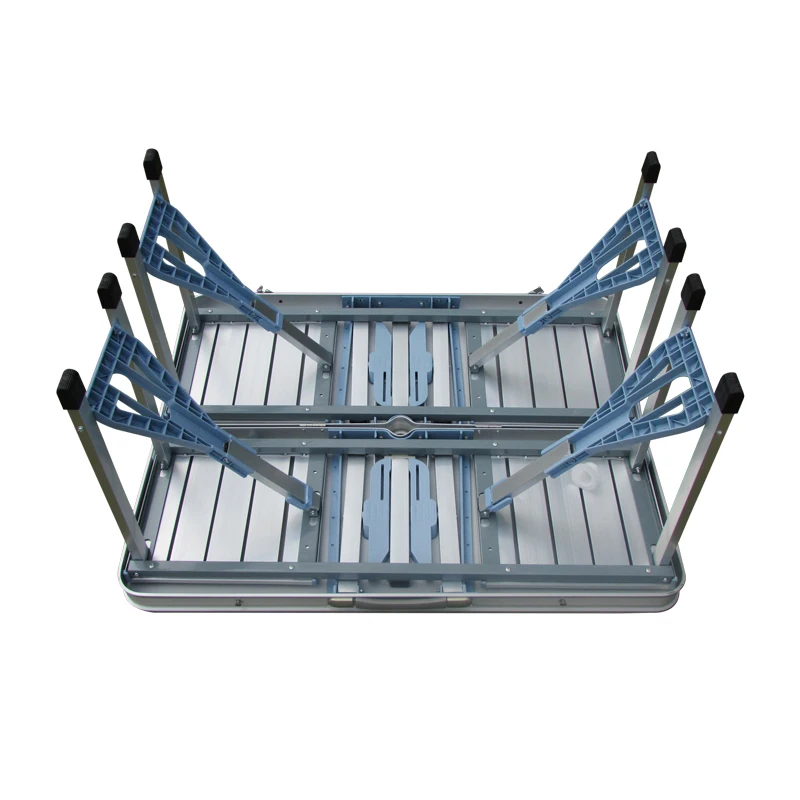 Aluminum alloy one-piece folding table and chair Outdoor integrated portable table Picnic car camping beach stall table