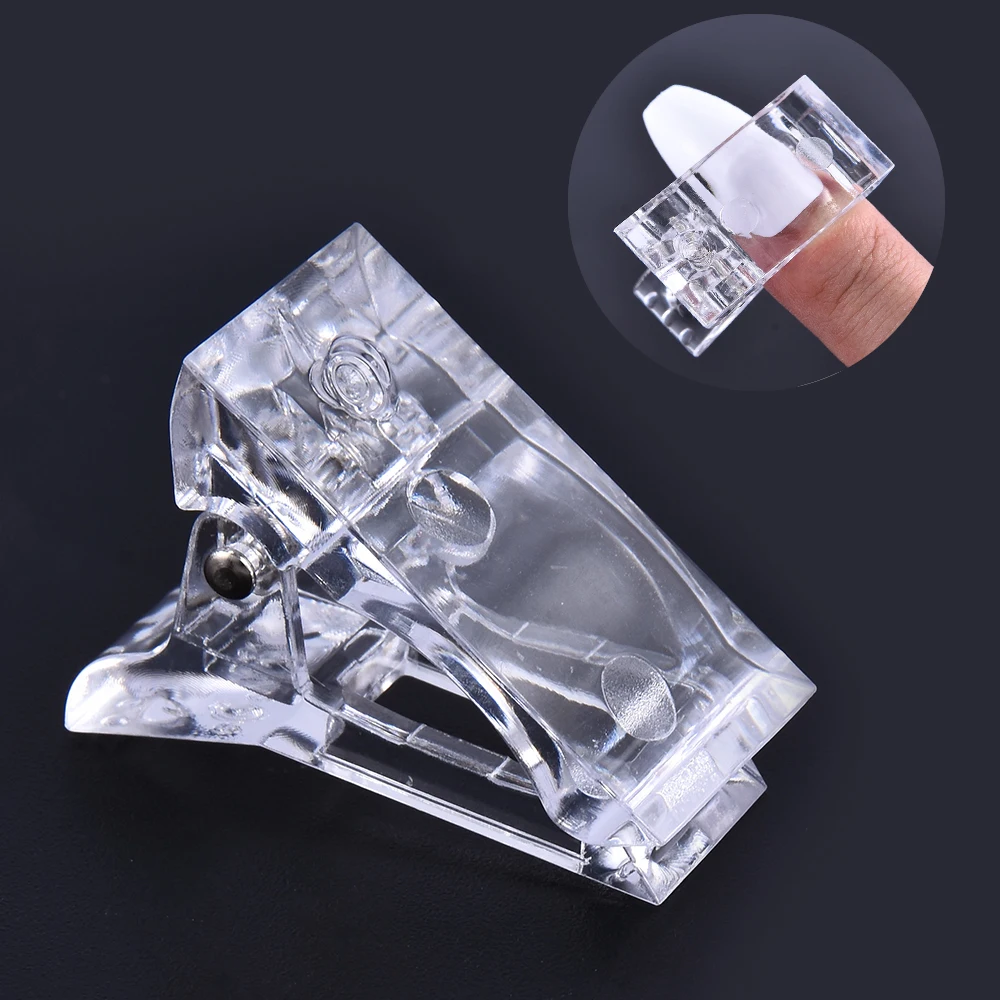 1/5 Pcs Crystal Nail Art Mold Fixing Clip Quick Dry Extension Glue Forming Clip Acrylic Nail Supplies For Professionals Tools