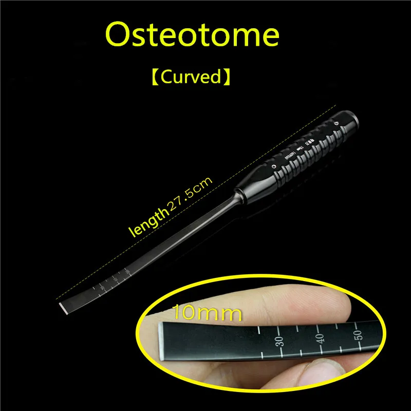 

Orthopedic instrument medical metal handle Arc flat bone knife blade curved chisel osteotome acetabulum knee joint Facial beauty