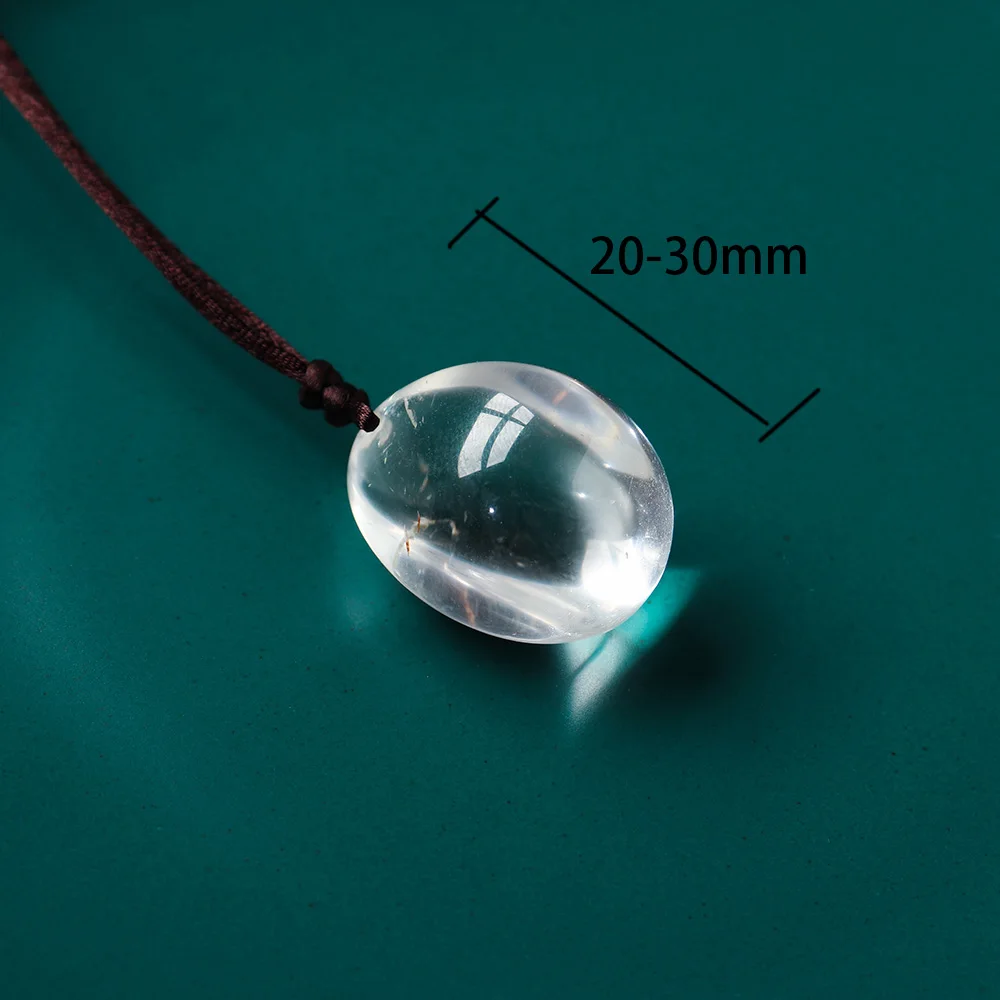 1PC Natural White Crystal Large particle polished original stone pendant Clear quartz Necklace jewelry For Holiday Gift