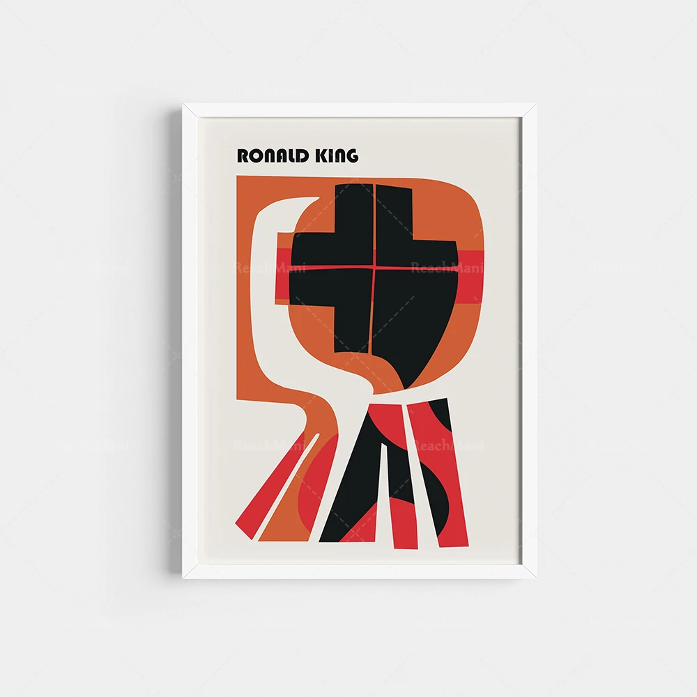 Ronald King minimalist print, bohemian poster wall art home decor