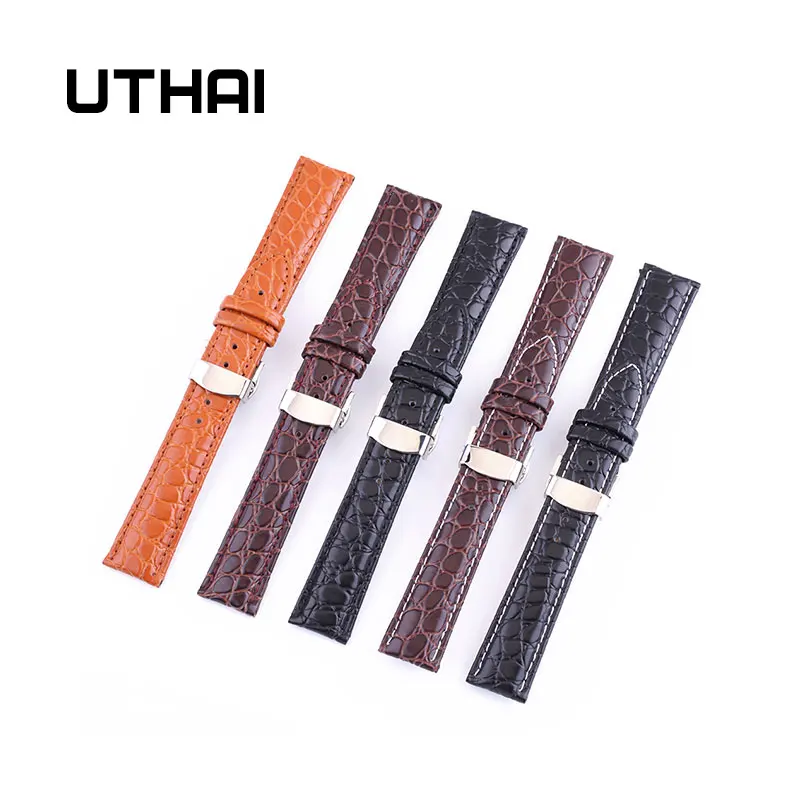 UTHAI B03 20mm Watch Strap Genuine 22mm Watch Band 12-24mm Watch Accessories High Quality 18mm Leather Watch Strap Watchbands