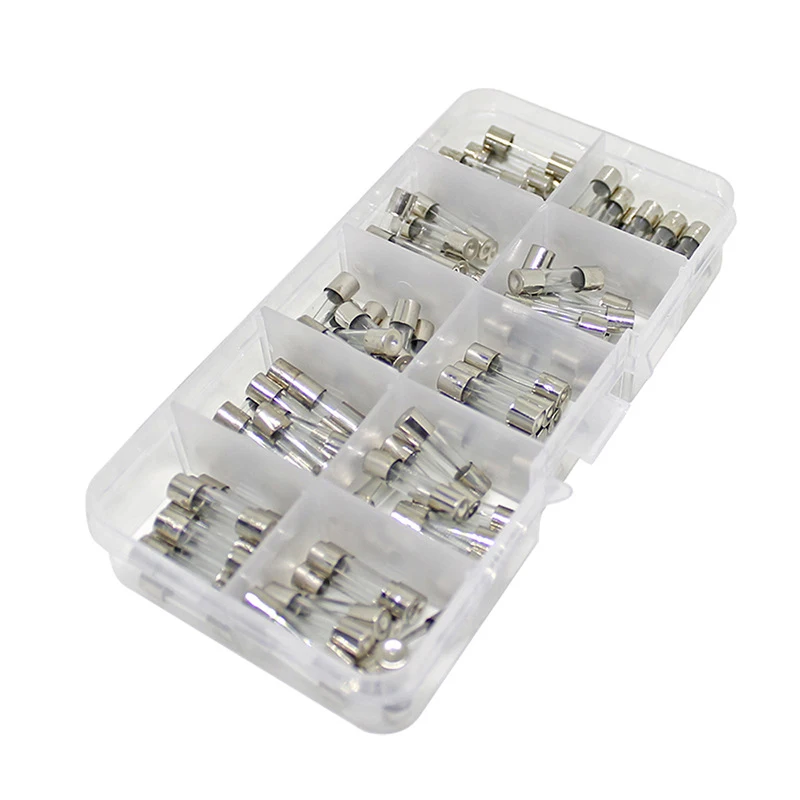 100Pcs/Box 5*20MM Fuses 3.15A Fast Quick Blow Glass Tube Fuse Kit 250V 3.15A 10Values*10pcs=100PCS