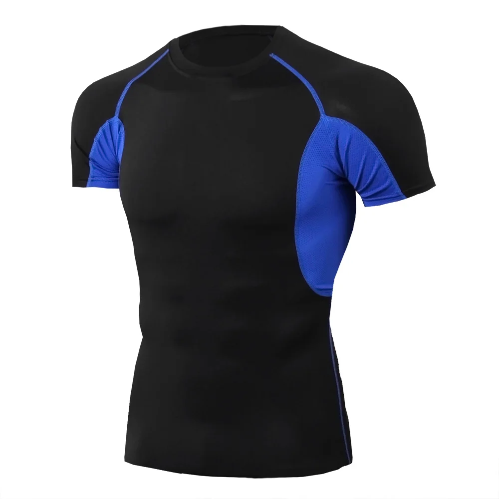 Camiseta de compressão masculina, camiseta de compressão para musculação, corrida, academia, treinamento, corrida, manga curta, encaixe apertado, camisetas fitness