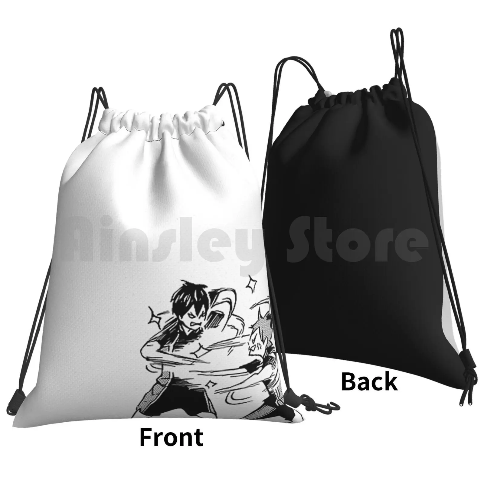 Haikyu!! Kagehina Backpack Drawstring Bags Gym Bag Waterproof Hq Haikyu Kagehina Kageyama Hinata Anime Manga