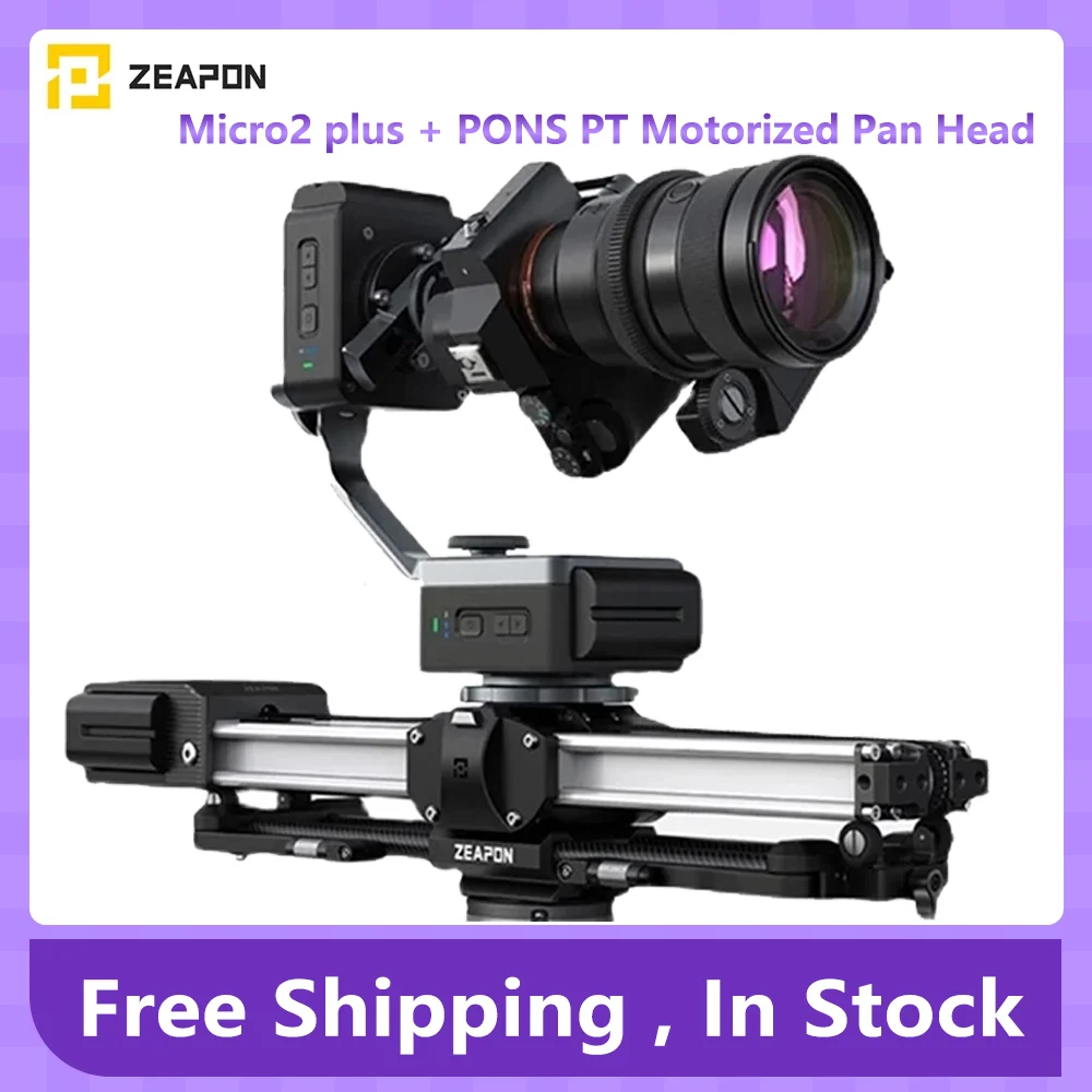 

ZEAPON PS-E1 PD-E1 PONS Micro 2 plus SliderMotorized Pan Head The Horizontal Load Up To 50 kg Single Axis Double Axis Linkage