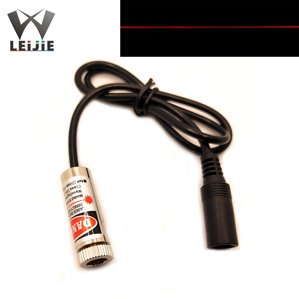 Módulo láser rojo enfocable, 650nm, 5mW, 12x35mm, punto/línea/Cruz, CC 3V / 5V / 9V/12V, módulo LED LD de 12mm