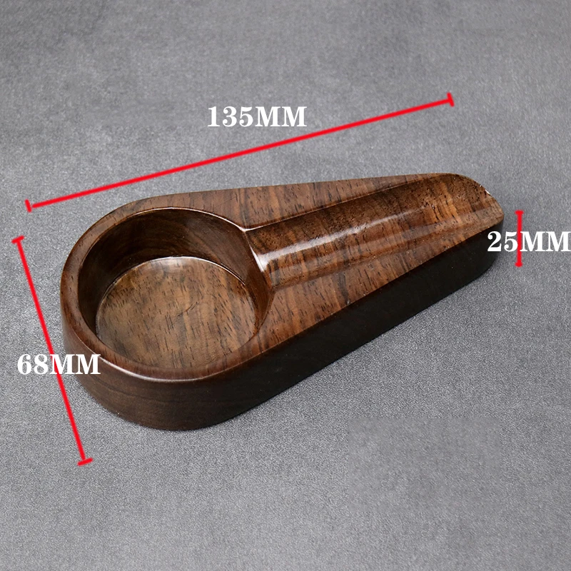 Ebony Solid Wood Portable Ashtray Single Cigar Holder Retro Home Ashtray for Cigar Cigarette Ashtray Gift Smoking Accessories
