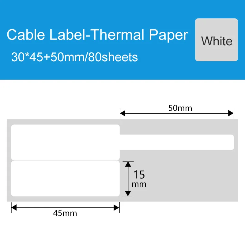 10 Rolls Cabel Thermal Sythetic Label Papers No Ribbon Waterproof Oillproof Scratchproof Tear Resistant Adhensive Label Rolls