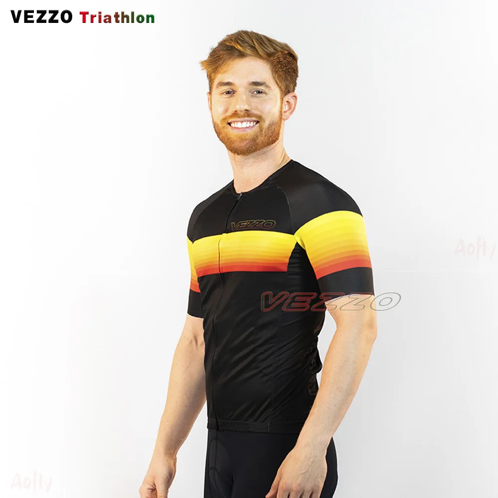 

VEZZ0 Cycling Jacket Men's Summer Short Sleeve Jersey Mountain Bike Clothing Quick Dry Shirt