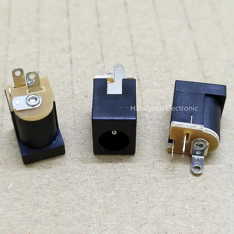 DC-012 수직 전원 소켓 5.5x2.1mm DC012 전원 소켓 180 학위 구리 핀 플러그 3 핀 패널 마운트 커넥터 어댑터