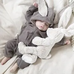 Spring Autumn Newborn Baby Clothes Bunny Baby Rompers Cotton Hoodie Newborn Girl Onesies Fashion Infant Costume Boys Outfits