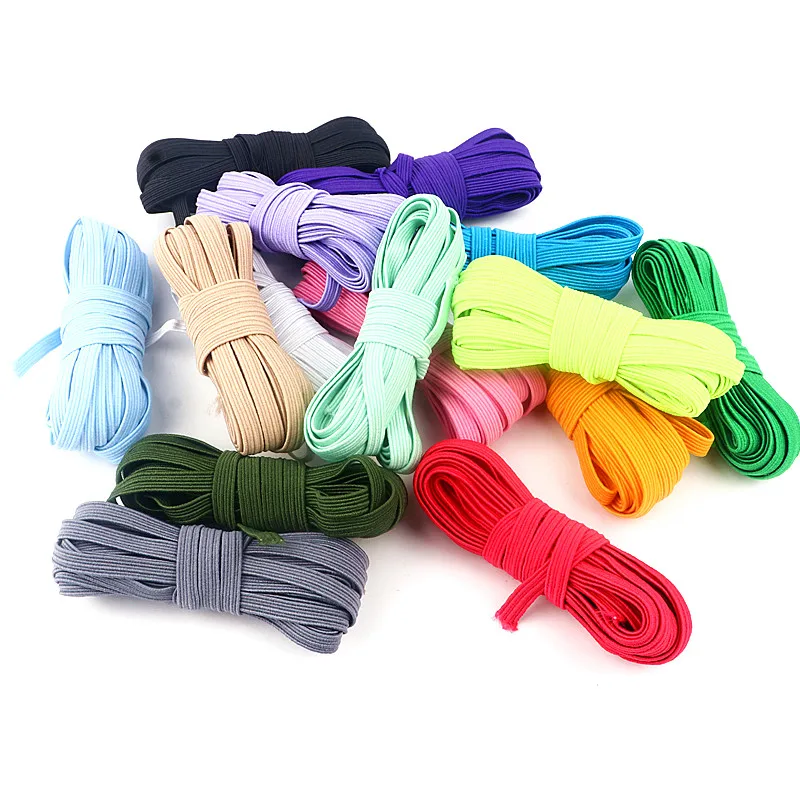 5y 6mm Color Elastic Band Home Decoration Rubber Band Polyester Elastic Rope Clothing Belt Headgear  Sewing Accessories Material