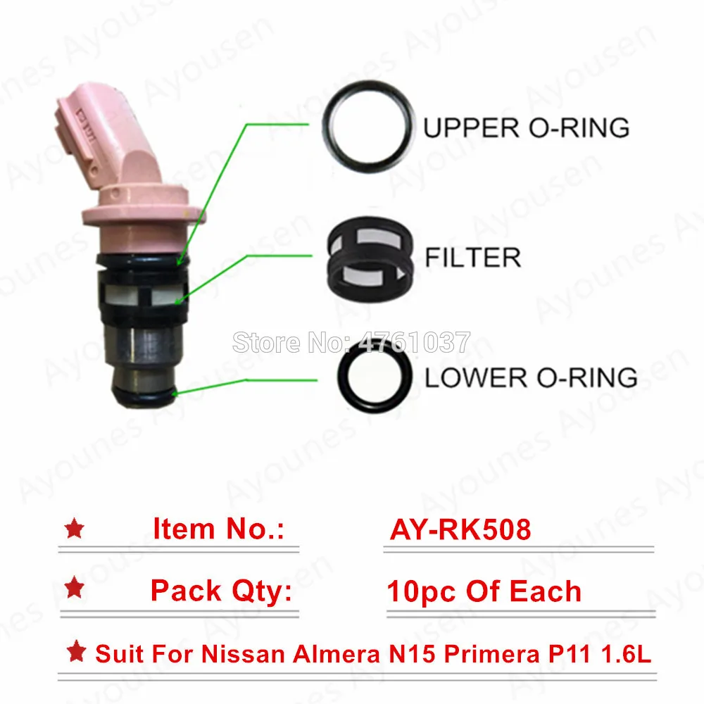 10sets Fuel Injector Repair Kits For Nissan Parts #16600-73C00/A46H12 Top Quality  For AY-RK508