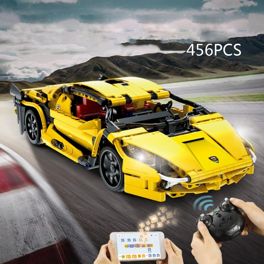 

Technical Radio 2.4ghz Remote Control Vehicle Block Bull Sian Super Sport Car Construction Model Brick Supercar App Rc Toy