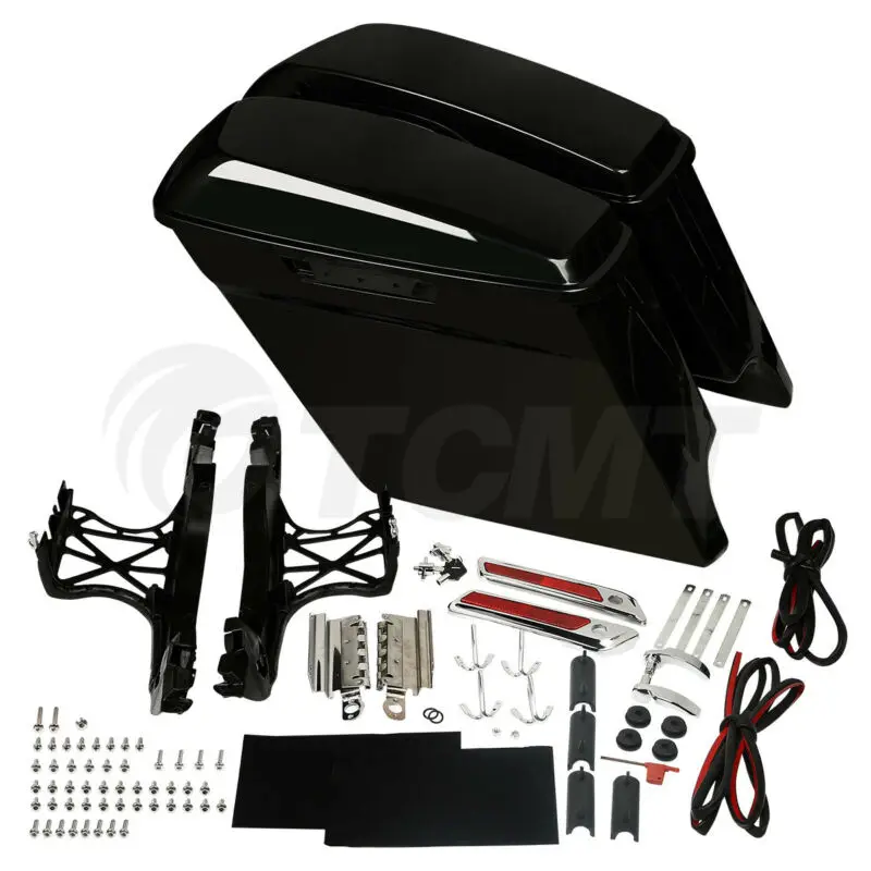 Motorcycle Unpainted 5'' Stretched Saddlebag For Harley Touring CVO Street Electra Glide Road King Ultra Classic FLHT FLTR 14-24