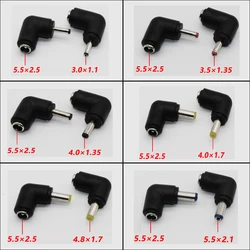 1pcs DC Connector 5.5 x 2.5MM Female Power Adapter to 3.0×1.1,3.5×1.35,4.0×1.35,4.0×1.7,4.8×1.7,5.5×2.1MM Male 90 Degree .