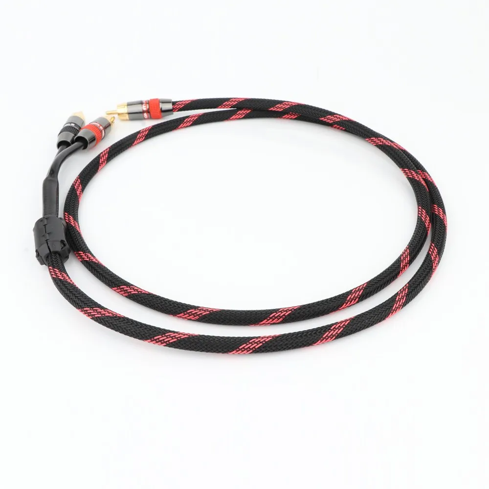 HIFI RCA Stecker Splitter Stereo Audio Kabel RCA 2 Stecker auf 4 Stecker Dual Lautsprecher Y Adapter Stecker Verlängerungskabel 1 Eingang 2 Ausgang – Detail 5
