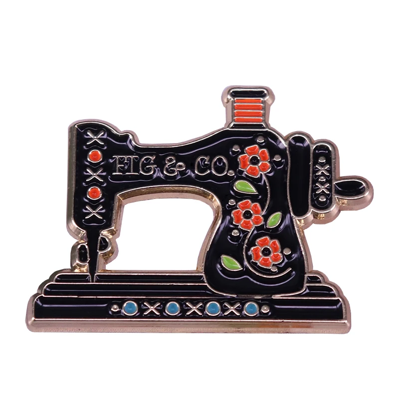 Stitch Sewing Brooch Hour Glass Badge Sew Machine Enamel Pin Heart shape Jewelry Jean Shirts Suit Scarf Decor
