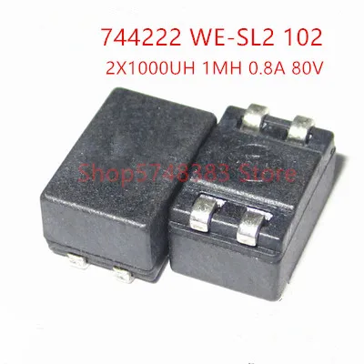 

10 шт./лот 744222 WE102 2X1000UH 1MH 0.8A 80V 9.2X6X5.3MM индуктор общего режима