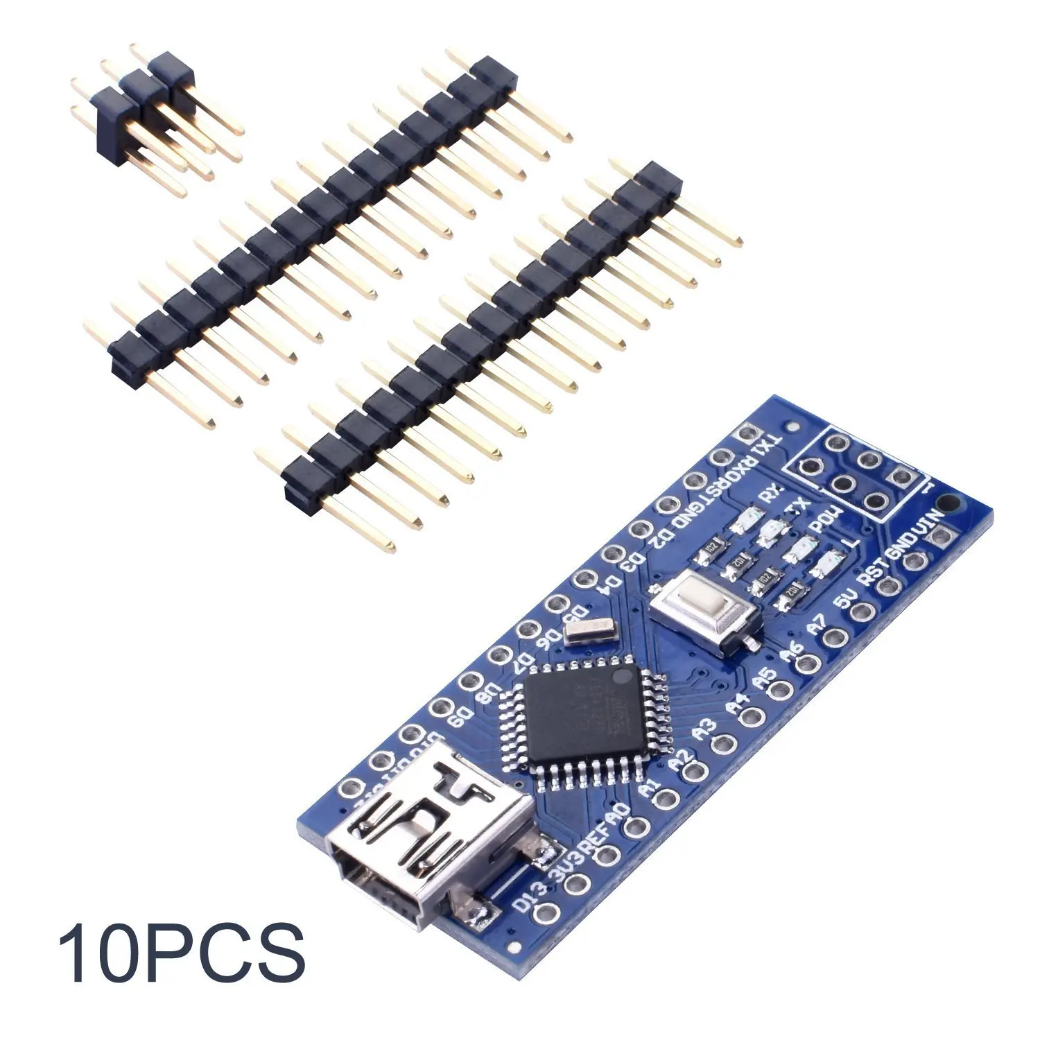 10Pcs Mini Nano V3.0 Atmega328p 5V 16M Micro Controller Board Module Voor Arduino