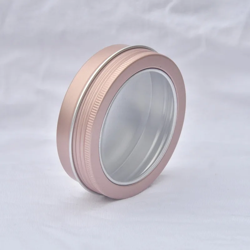 50pcs 100g Empty Rose Gold Aluminum Cream Jar Pot Nail Art Makeup Lip Gloss Empty Cosmetic Metal Tins Containers