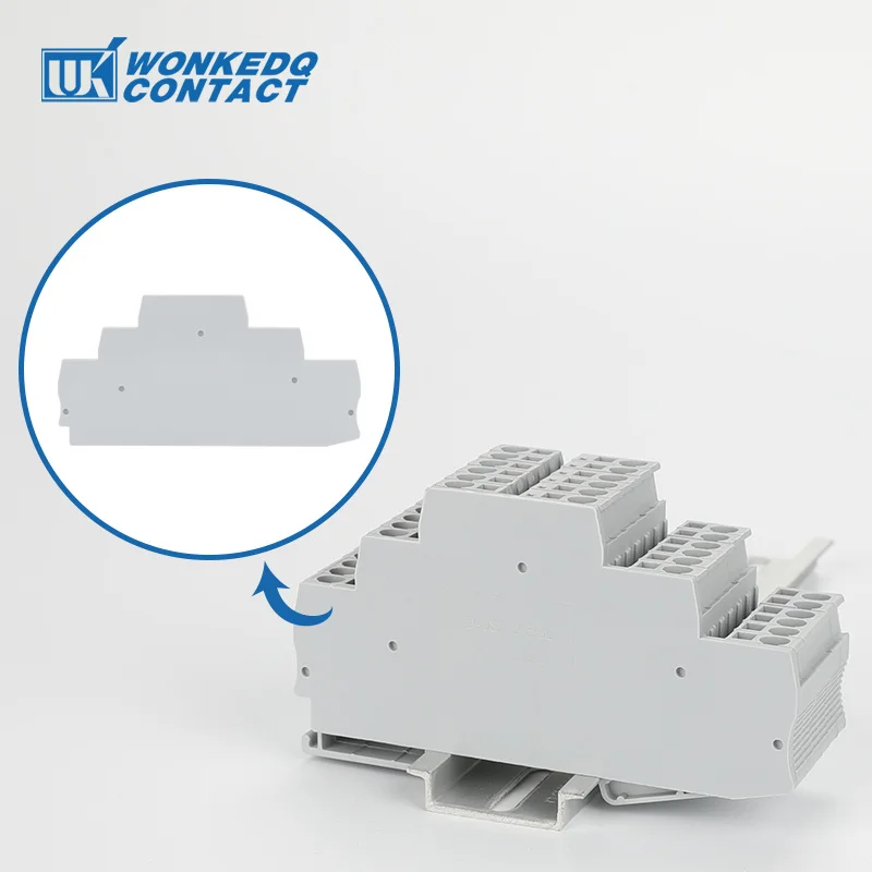 50Pcs D-ST-2.5-3L End Cover For ST2.5-3L Triple Layer 3 Level 2.5mm² 2.5 Wire Din Terminal Block Accessories D-ST 2.5-3L Plate