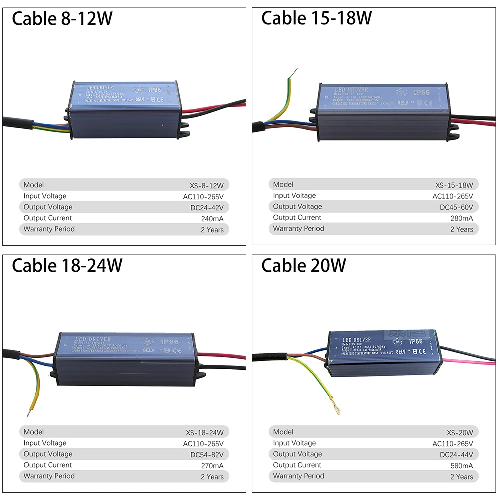 Imagem -05 - Led Driver 3w 47w 812w 30w 50w Corrente Constante Fonte de Alimentação à Prova d Água para Arruela de Parede 85265v 240ma-1350ma Peças Lote