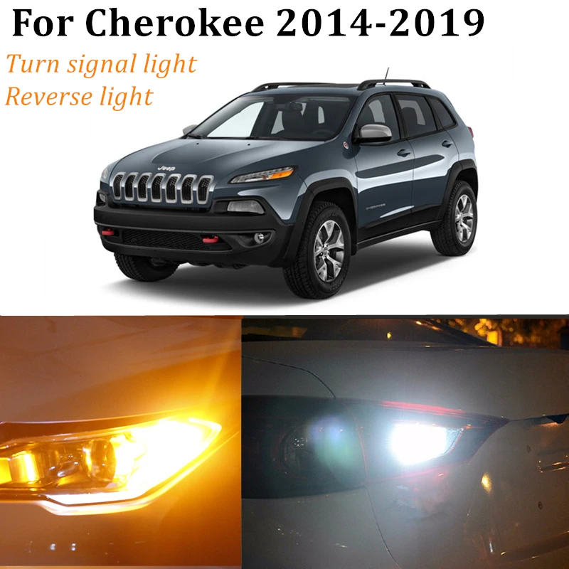 

2x LED Bulbs Car Lights Turn Signal Reverse light for 2014 2015 2016 2017 2018 2019 Jeep Cherokee auto Turn Signal Back-up light