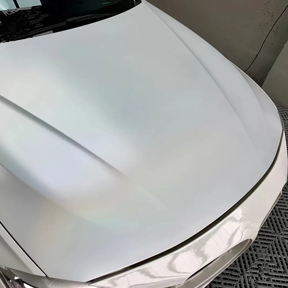 HOHOFILM Matte White Chameleon Laser Neo Chrome Car Stickers Holographic Car Stickers Laser Car Body Wrap Vinyl