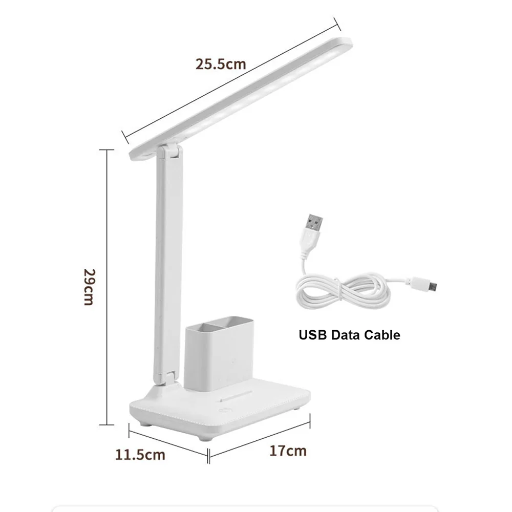 Led Folding Table Lamp Touch Dimming Table Lamp Eye Protection Reading Lamp Multi-Function Bracket Pen Down Lamp Free Shipping