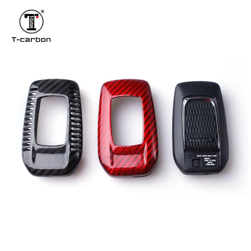 

T-CARBON Carbon Fiber Key Case For Toyota Yaris Prius Camry Corolla Avensis Verso Prado REIZ Crown RAV4 C-HR CHR Aygo Scion TC