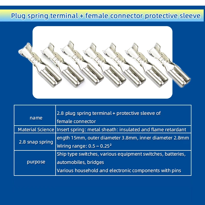 20Pcs 2.8mm Female Male Spade Terminal Fdd1 Fdd2 250 Crimp Terminal Kit Crimp Terminal Set  Crimp Electric Conector Assortment