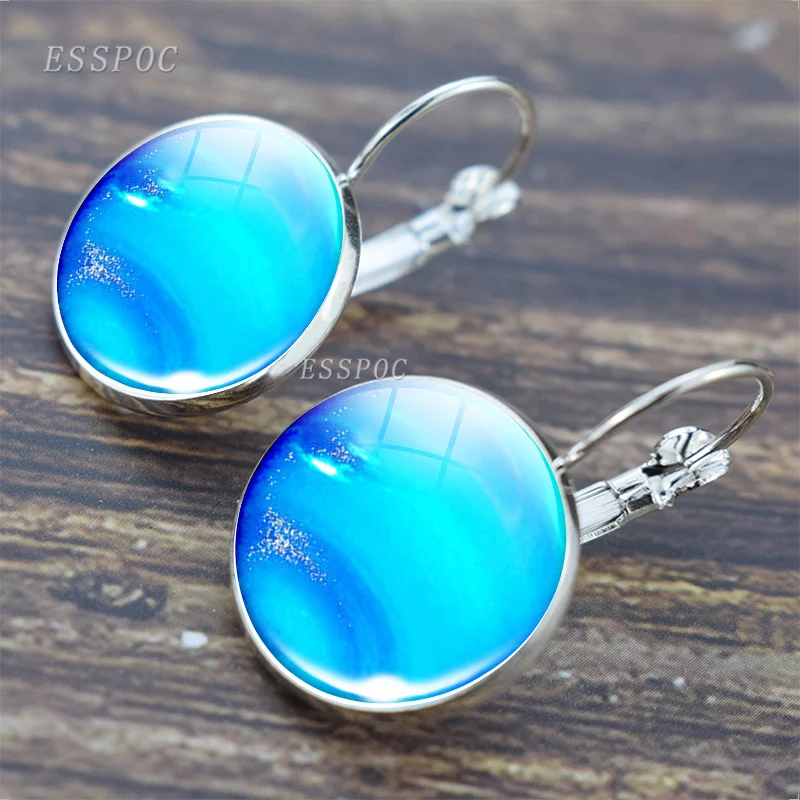 Full Moon Hook Earrings Solar System Planet Hook Earrings Galaxy Nebula Space Universe Earth Sun Mars Jupiter Saturn Earrings