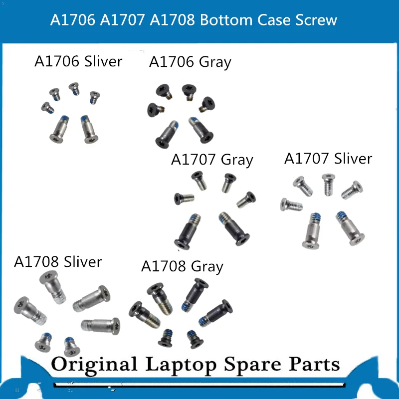 

5sets Replacement New Bottom Case Screw for Macbook Pro Retina A1706 A1708 A1707 D Case Sliver Gray