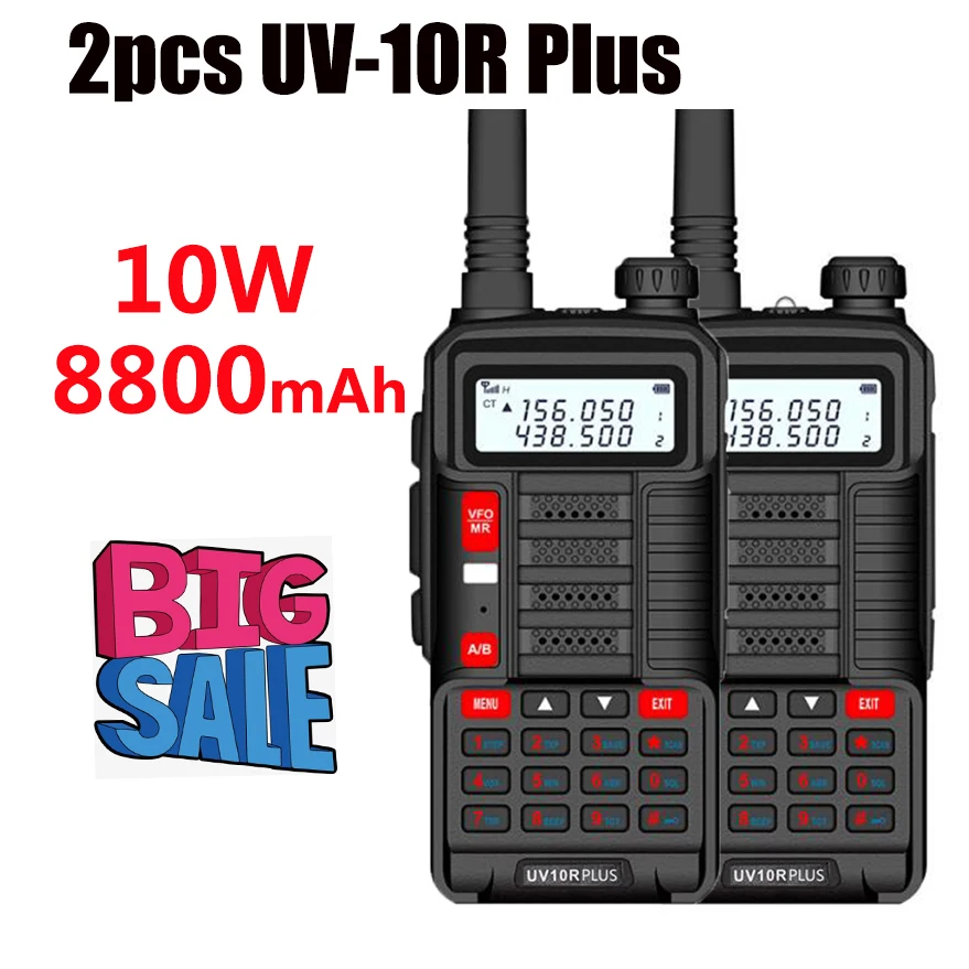 

2 pcs walkie-talkies ptt baofeng uv 10R midland Station police radio scanner talki walkie portable radios am fm amateur wireless