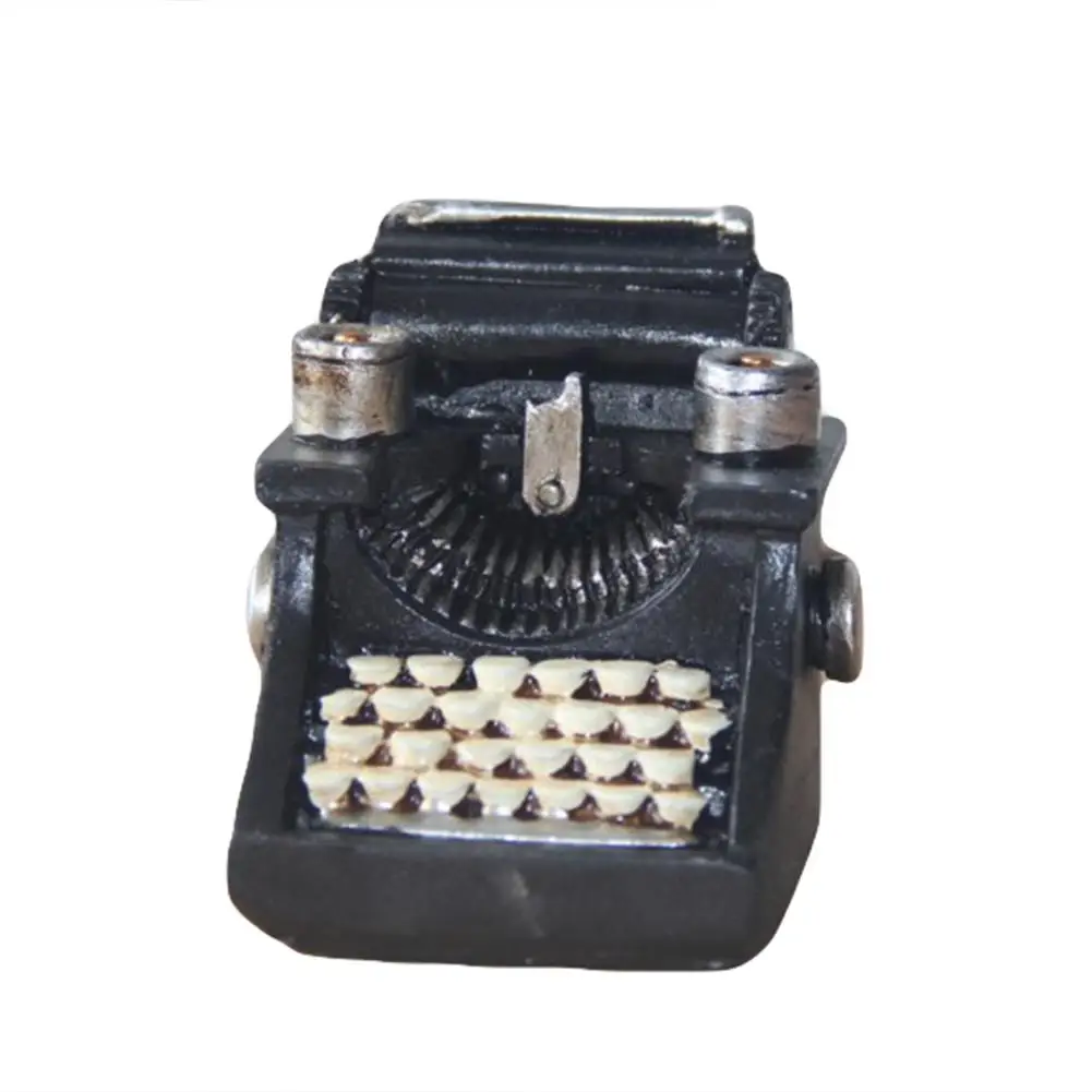 Retro Phonograph Typewriter Figurine Mini Sculpture Art Craft Table Decoration