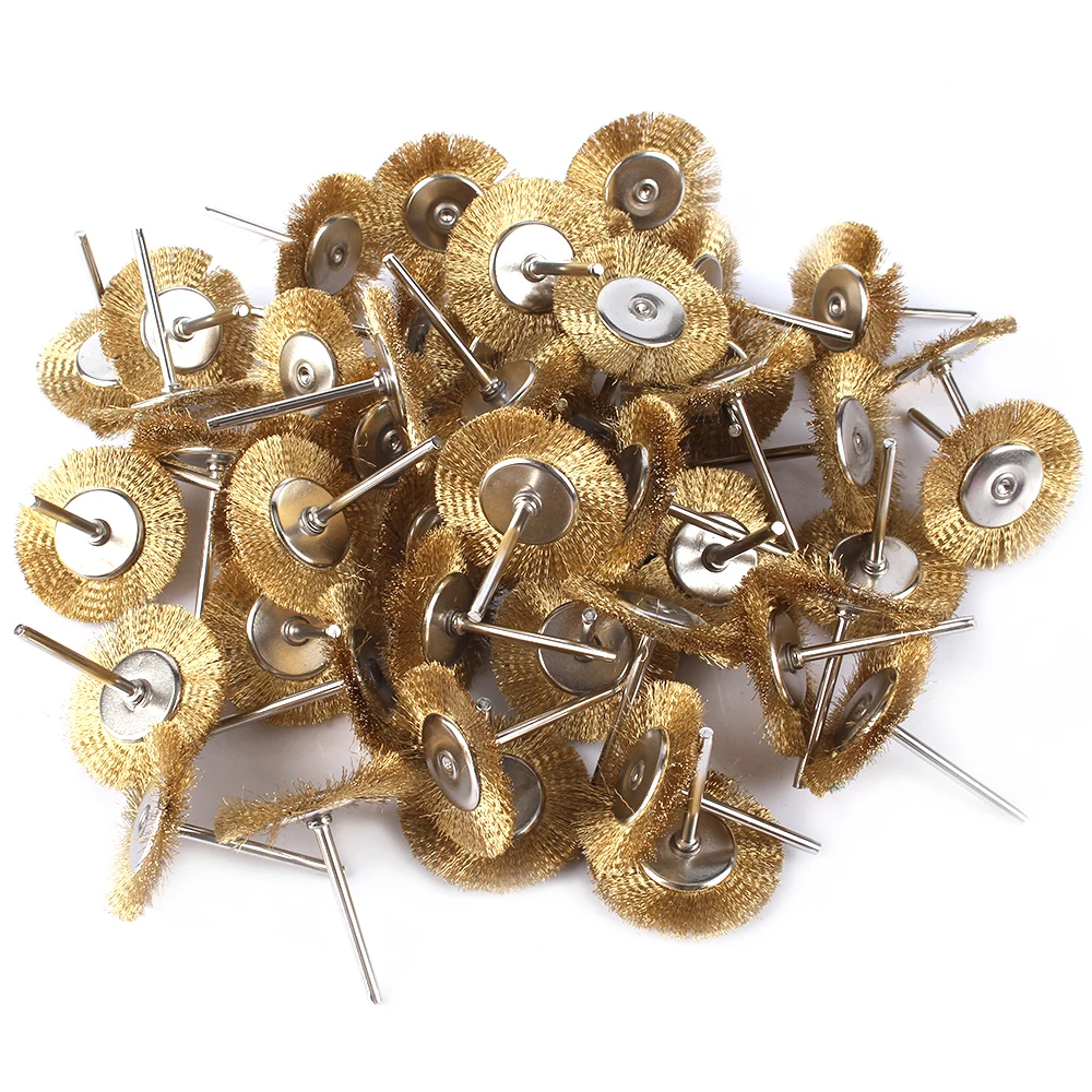 40個真鍮ブラシ鋼線ホイールブラシドリル研磨ドレメルロータリーツールのための金属さび除去ポリッシュクリーン
