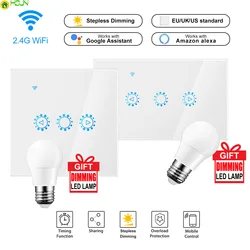 Led Dimmer 220V/110V Ewelink Wifi Dimmer Switch Smart Touch light switch Bulb Dimmer work With  Alexa Google Assistant