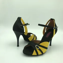 New professional fashion latin dance shoes for woman ballroom salsa shoes tango shoes party & wedding shoes 6236BY 9cm heel