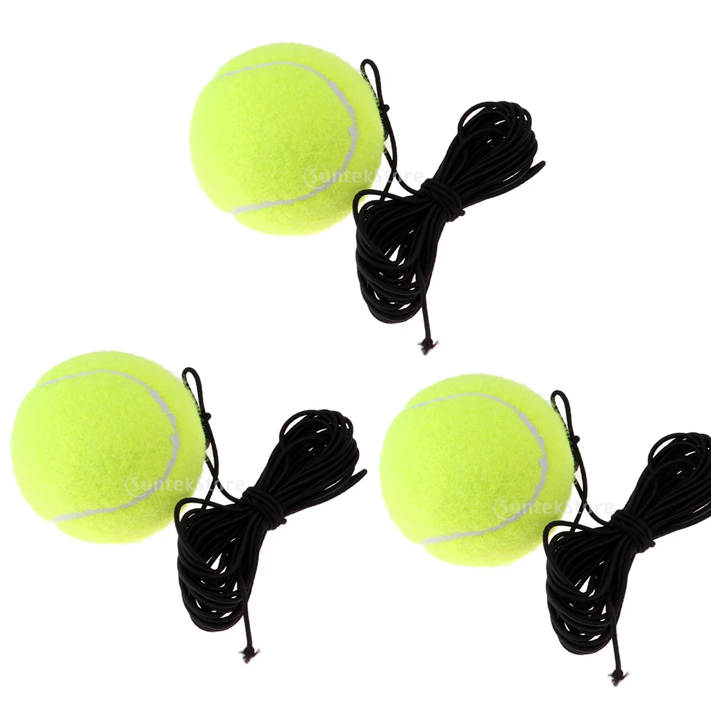 3pcs Tennis Ball with String Tennis Trainer Replacement Ball Equipment Gear