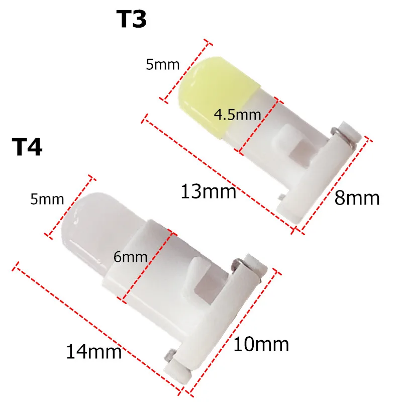 10pcs T3 T4.2 T4.7 Truck lamp LED Interior del coche cúpula tablero Panel bombilla de luz lateral de indicador blanco lámpar 24V