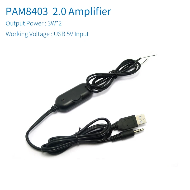 UNISIAN-팜8403 2.0 채널 전력 증폭기 2x3w 디지털 앰프 보드, 팜8403 클래스-D 앰프, 케이블 볼륨 제어 DIY