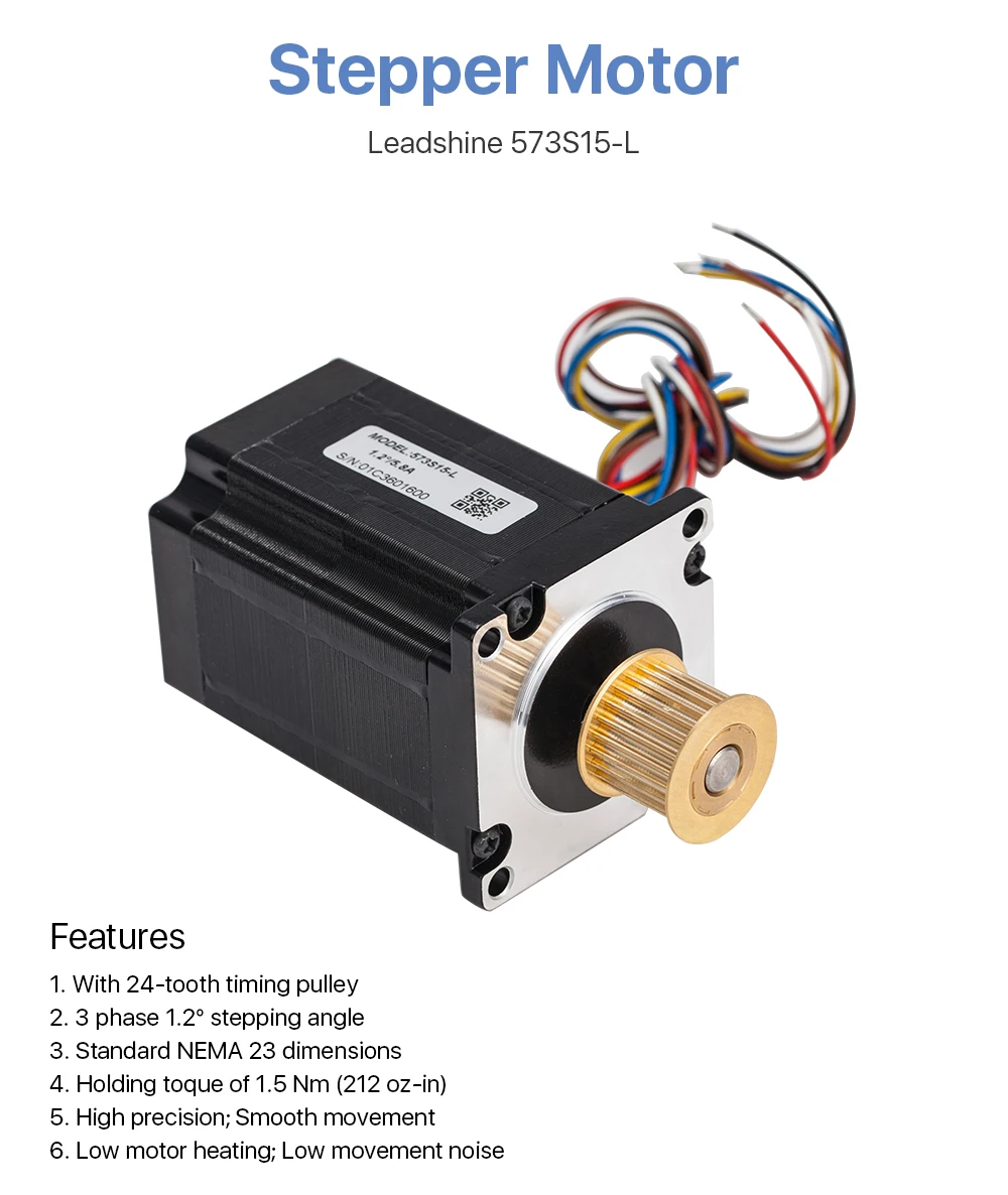 Cloudray Leadshine 3-Phasen-Schrittmotor 573S15 573S15-L für NEMA23 5,8 A Länge 76 mm Welle 8 mm – Detail 1