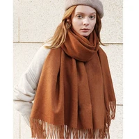 High Quality Cashmere Scarves Women 2024 New Winter Thicken Warm Soft Pashmina Shawls Wraps Solid Female Wool Long Tassel Scarf - Image 2